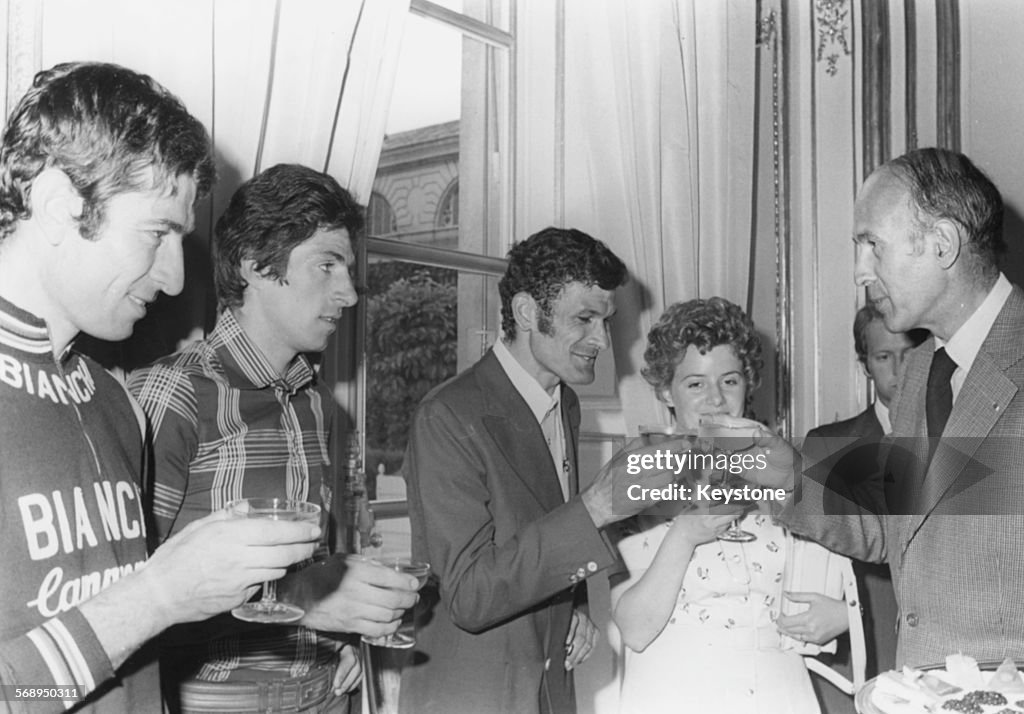 Valery Giscard D'Estaing At The Tour De France