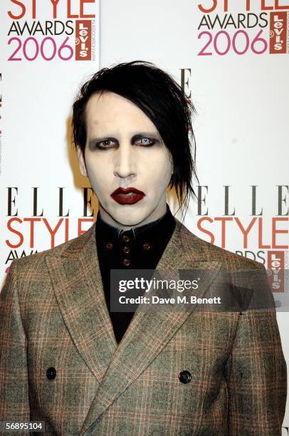 Marilyn Manson arrives at the ELLE Style Awards 2006, the fashion magazine's annual awards celebrating style, at the Atlantis Gallery at the Old...