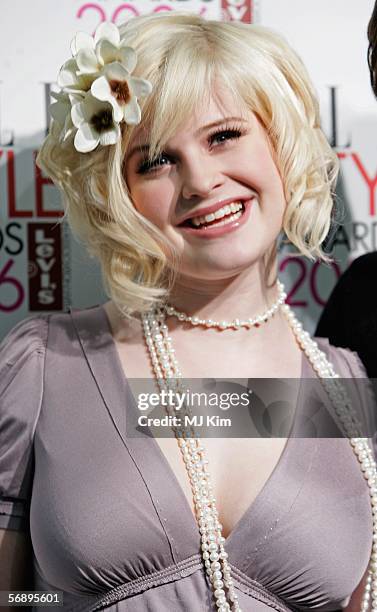 Singer Kelly Osbourne poses backstage in the Awards Room at the ELLE Style Awards 2006, the fashion magazine's annual awards celebrating style, at...