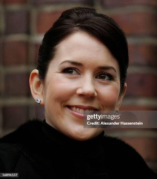 Denmark's Crown Princess Mary looks on during her visit at the convent school on February 17, 2006 in Hamburg, northern Germany. Denmark's Crown...
