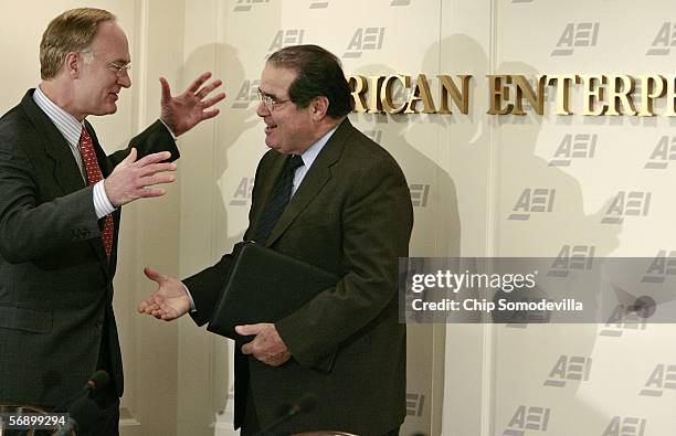 American Enterprise Institute President Christopher DeMuth welcomes United States Supreme Court Associate Justice Antonin Scalia to the institute...