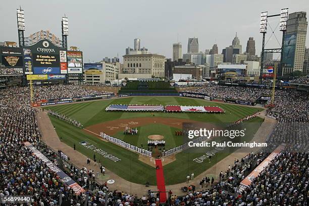 General view of Comerica Park before the 2005 All-Star Game on July 11, 2005 in Detroit, Michigan. The American League defeated the National League...