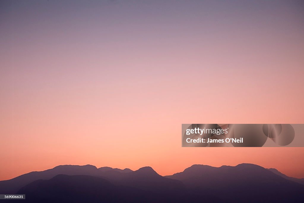 Illistrative mountains at sunset
