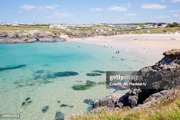 treyarnon bay beach - bay of water stock pictures, royalty-free photos & images