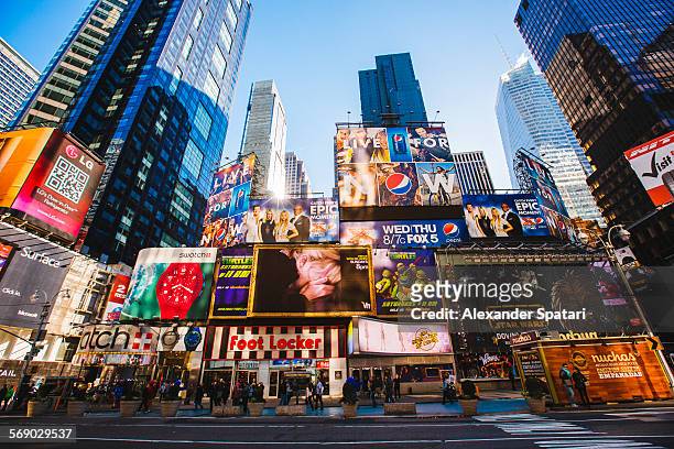 times square in the morning - times square manhattan stock pictures, royalty-free photos & images
