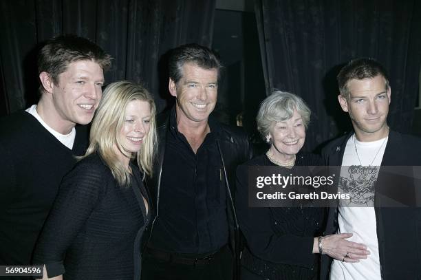 Christopher Brosnan, Charlotte Brosnan, Pierce Brosnan, his mother and Sean Brosnan attend the after show party following the UK Premiere of 'The...