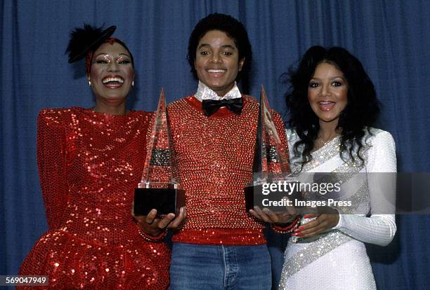 Bonnie Pointer, Michael Jackson and LaToya Jackson at the American Music Awards circa 1981 in Los Angeles, California. Tt