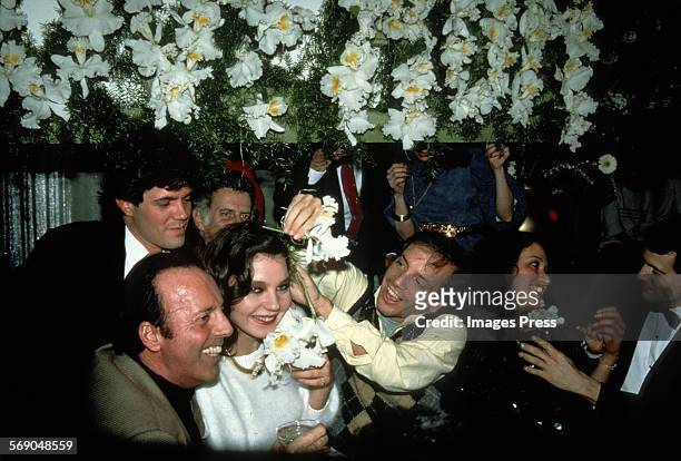 1980s: Francesco Scavullo, Steve Carson, Maria Burton and Steve Rubell party it up circa 1980s in New York City.