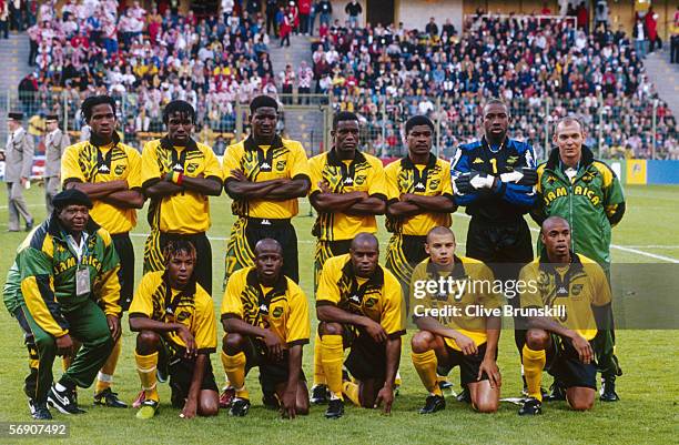 Jamaica team group taken before the FIFA World Cup Finals 1998 Group H match between Croatia and Jamaica held on June 14, 1998 at the Felix Bollaert...