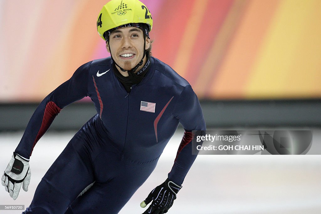 US Apollo Ohno reacts after the men's 50