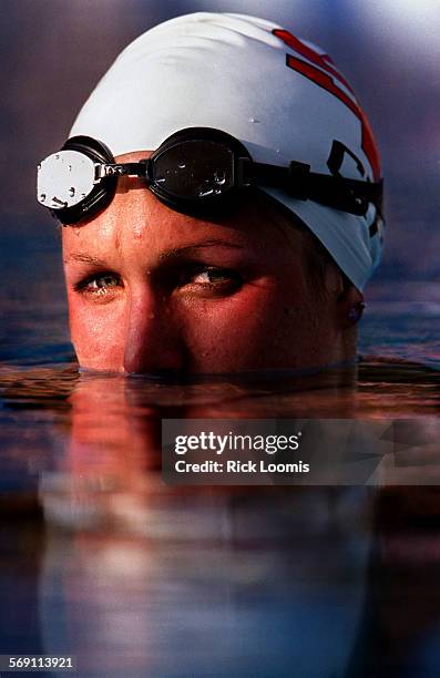 Swimming.3.RLIrvineKristen Caverly, of San Clemente, in the UC Irvine pool on Wednesday afternoon. Caverly is the Times' girls swimmer of the the...