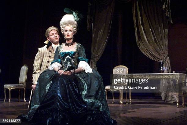 Ca.0307.liasons7.gf Les Liason Dangereuses at Pasadena PlayhouseLynnda Ferguson as La Marquise de Merteuil and James Sutorius as Le Vicomte de...