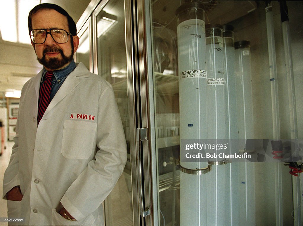 UCLA professor Dr. Albert Parlow at his lab at Harbor UCLA Medical Center on 05/04/00 with the Sepha