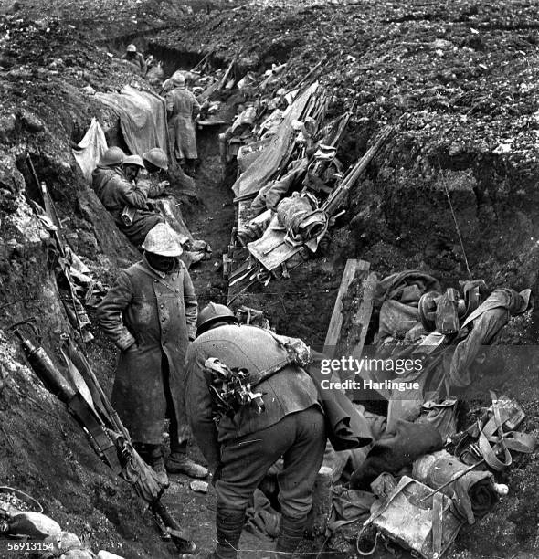 War 1914-1918. Battle of Verdun the . French trench of the first line. On 1916.