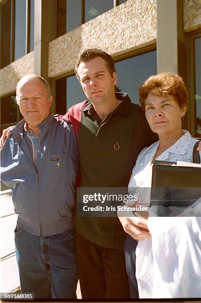 Sobek#1.IS.10/25. Linda Sobek's parents, Elaine and Bob, and her brother Steve during lunch break at the murder trial of Charles Rathbun, accused of...