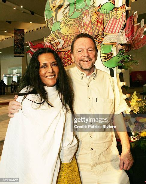 Film director of Water, Deepa Mehta poses with producer David Hamilton at a press conference during the Bangkok International Film Festival at Siam...