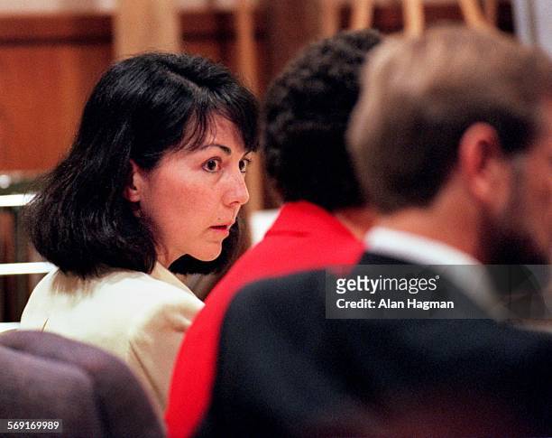 Diana Haun  PHOTOGRAPHER: Media Pool Photograph Diana Haun listens to procecutor's closing arguments in the murder trial of Diana Haun in a Ventura...
