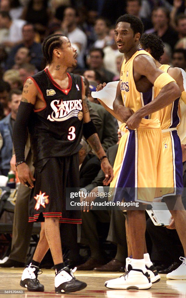 .AR –– Allen Iverson and Kobe Bryant share an... News Photo  - Getty Images