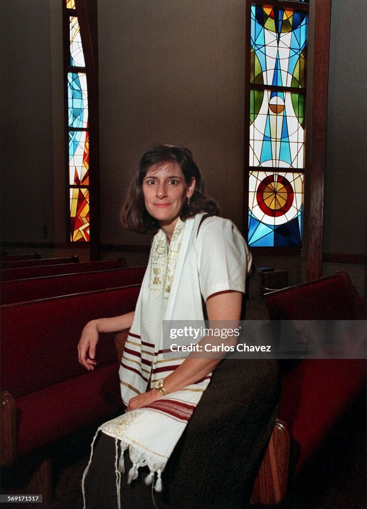 Rabbi Lisa HochbergMiller in the sancuary of Temple Beath Torah in Ventura. Miller is one of three 