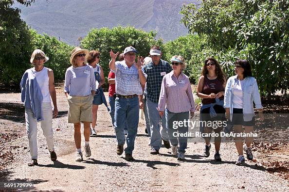 Link Song Ranch Ranch owner J. Link Leavens, center, touring his Santa Paula lemon ...