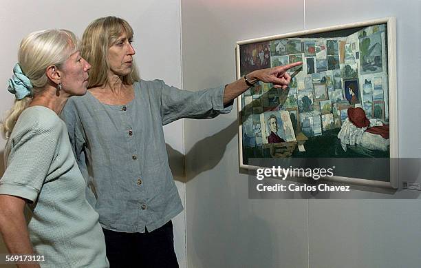 Barbara Britton and Ursula Britton, daughters of great water color artist James Britton from Long Island at the upcoming show at the Maritime Museum...