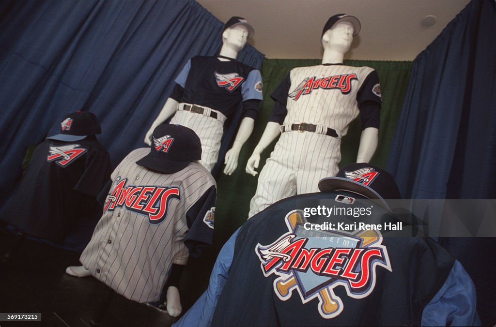SP.New Uniforms Anaheim Angels. New uniforms are displayed during press conference at The Pond at no