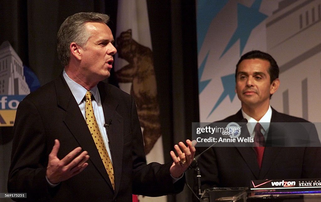 Mayoral candidate James Hahn and Antonio Villaraigosa squareoff during Thursday evenings debate at 