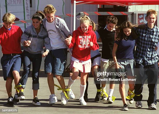 Materdei1.rl Mater Dei High School students participate in a threelegged race at lunch at the Santa Ana campus during spirit week activities as...