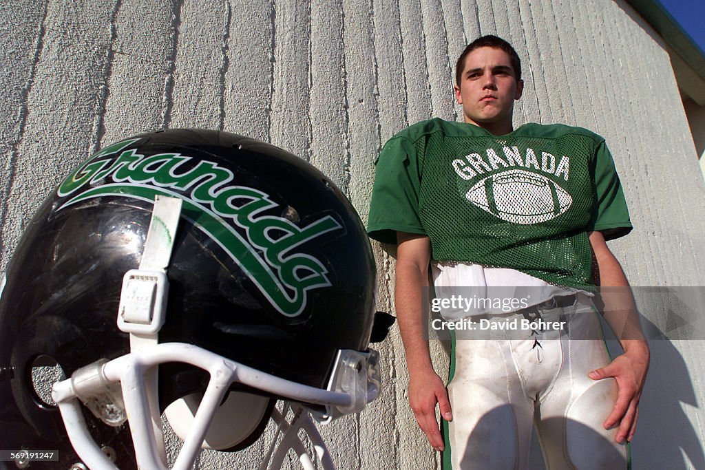 Granada Hills High School football player Robert Ortega (cq), 17, who plays strong safety and fullba