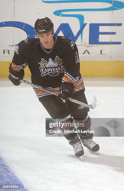 Center Joey Tenute of the Washington Capitals skates during their NHL game against the Florida Panthers on February 7, 2006 at MCI Center in...