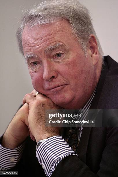 Alaska Governor Frank Murkowski holds a press conference at the Hall of the States February 23, 2006 in Washington, DC. Murkowski announced that an...