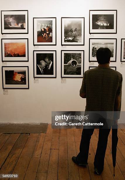 Guest is seen at "Eretz Israel: The Birth Of A Nation Private View," a collection of prints by Israel's award-winning Time and Life photographer...