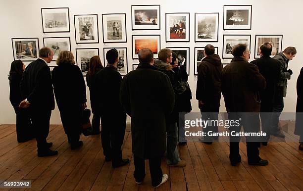 General view at Eretz Israel: The Birth Of A Nation Private View, a collection of prints by Israel's award-winning Time and Life photographer David...
