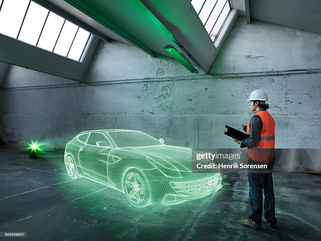 Hologram in warehouse