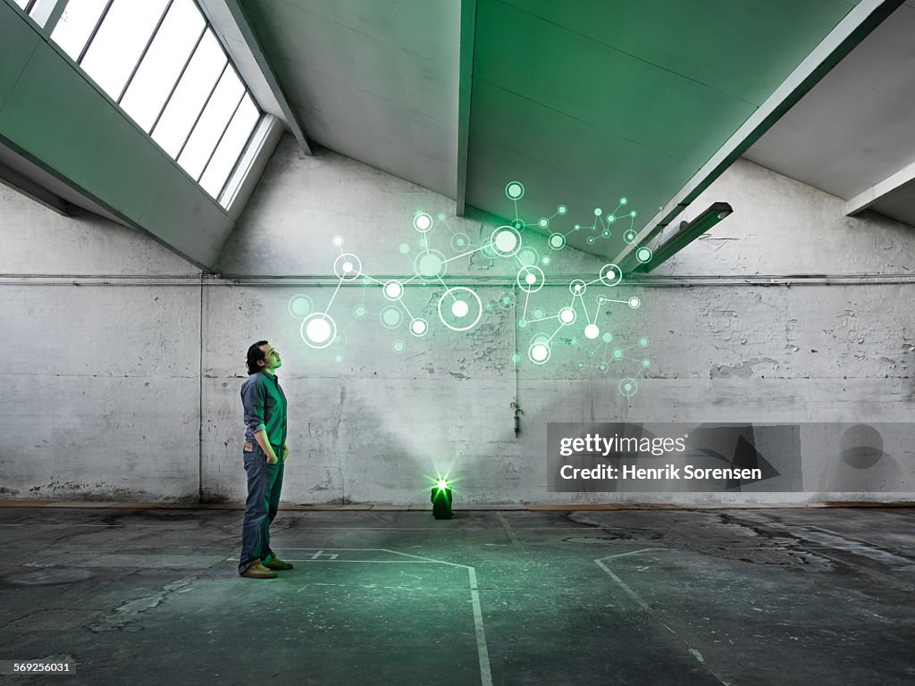 Hologram in warehouse