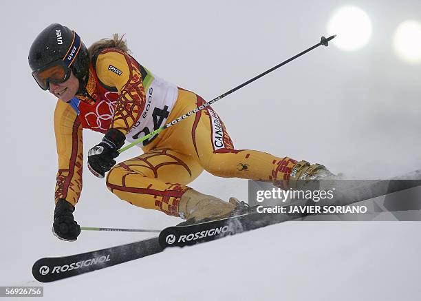 Brigitte Acton from Canada is seen 24 February, 2006 during the Ladies Giant Slalom 1st run in Sestriere Colle, Italy. Acton clocked 1:02.07. The...