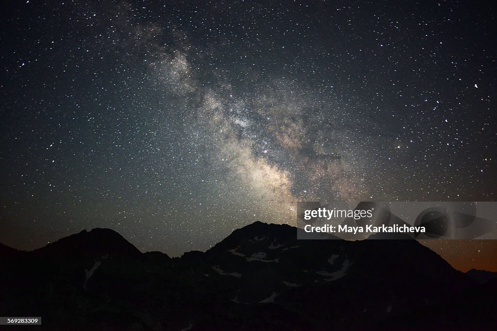 Milky way over Pirin mountain, Bulgaria