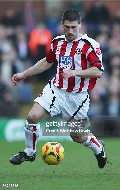 Nick Montgomery of Sheffield United in action during the Coca-Cola Championship match between Sheffield Wednesday and Sheffield United at...