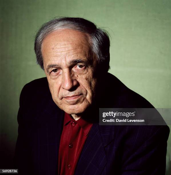 Conductor and Composer Pierre Boulez poses for a portrait at the Royal Festival Hall in London on April 18, 1995.