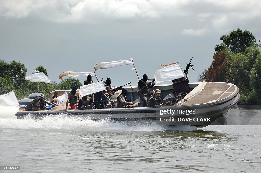 Nigerian separatist militants wheel roun