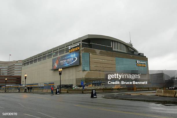 The outside of TD Banknorth Garden is shown before the Boston Bruins game against the Carolina Panthers on February 5, 2006 in Boston, Massachusetts....