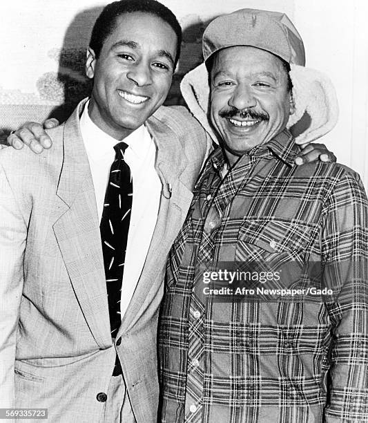 African American television comedy actor Sherman Alexander Hemsley and a colleague, 1960.