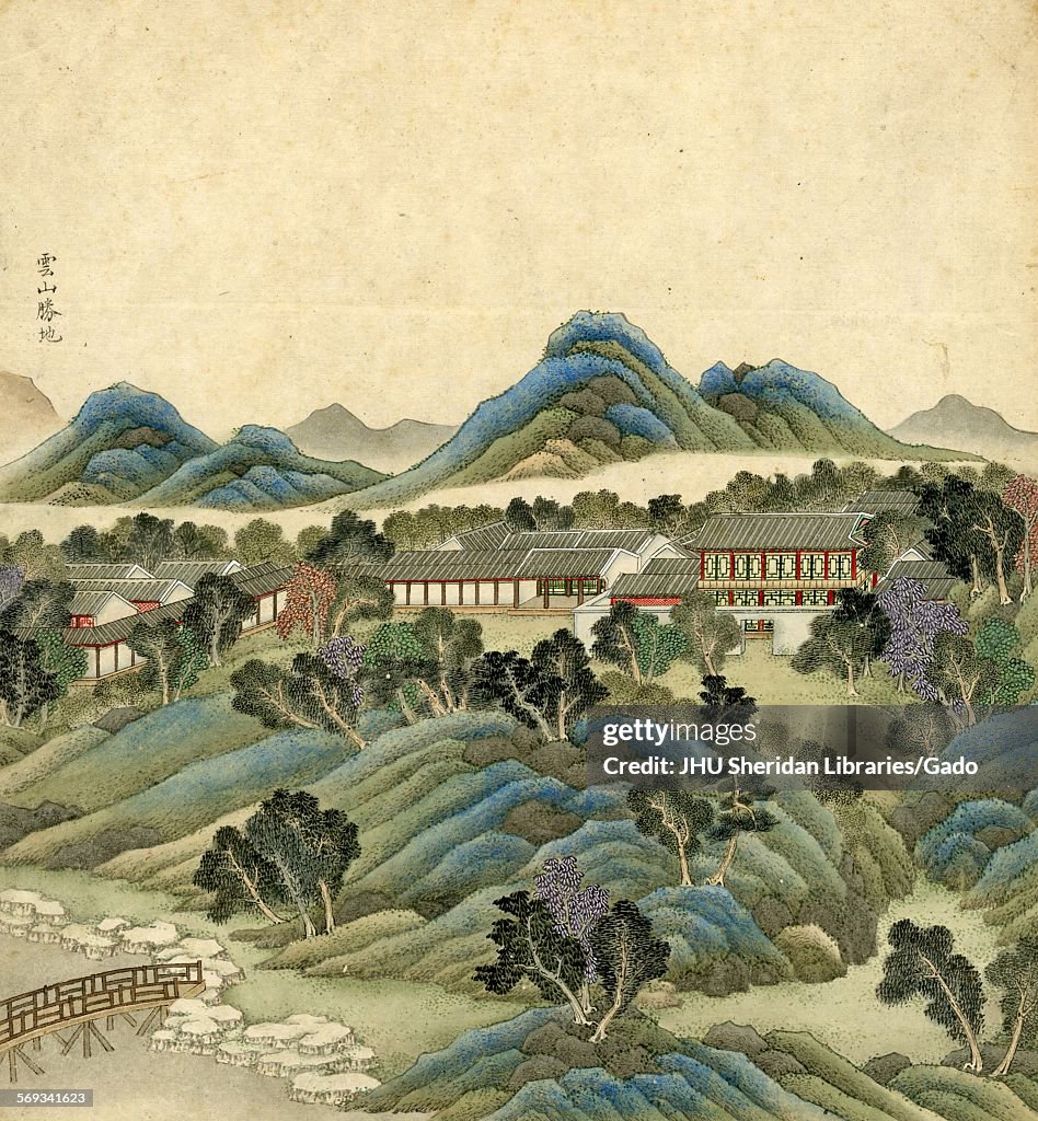 Chinese Garden Woodcut