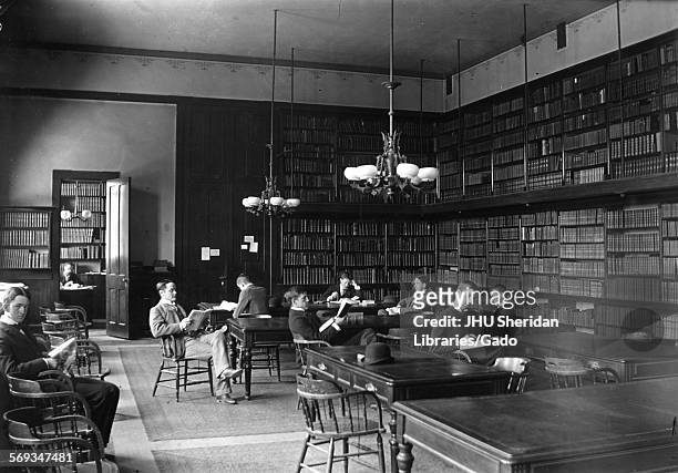 Library in Hopkins Hall, Kirby Flower Smith, Old Campus at Johns Hopkins University, Baltimore, Maryland, 1890.