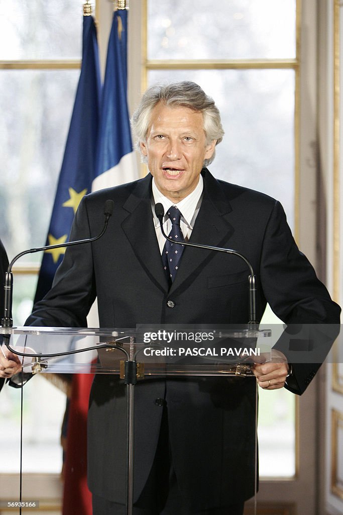 French Prime Minister Dominique de Ville