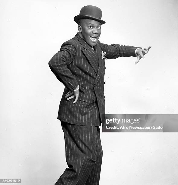 Portrait of tap dancer and entertainer Bill Robinson, aka Mr Bojangles, 1936.