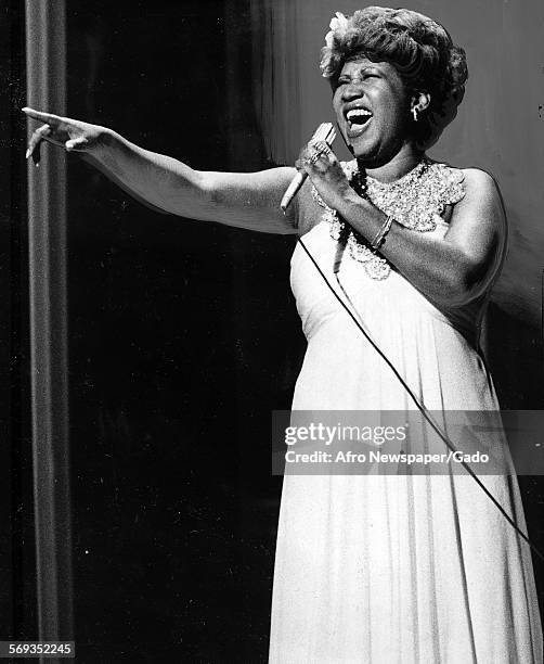 Soul music singer Aretha Franklin, 1977.