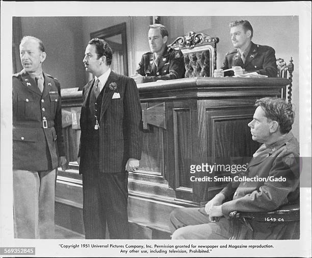 Tom Ewell in film Up Front based on World War II characters Willie and Joe, 1951.