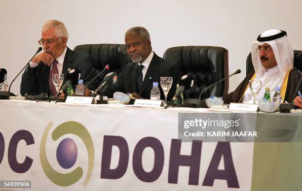 Qatari Prime Minister Sheikh Abdullah bin Khalifa al-Thani , United Nations Secretary General Kofi Annan and and Turkey's Minister of State Dr....