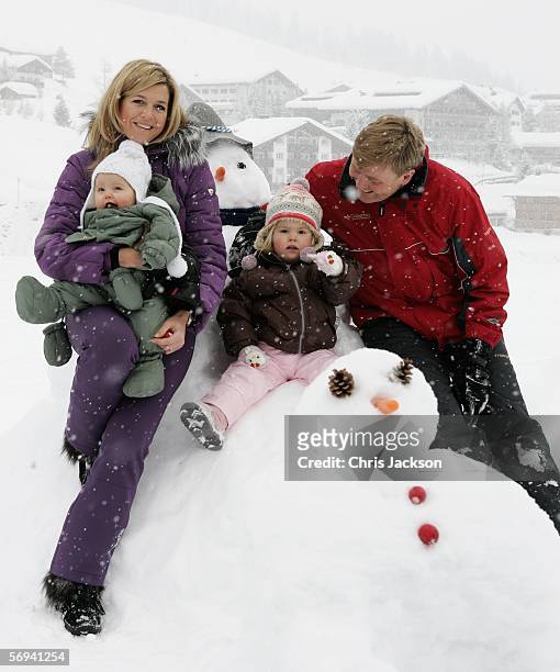The Prince of Orange Prince Willem-Alexander , Princess Maxima , and their daughters Princess Catharina-Amalia and her sister Princess Alexia of The...